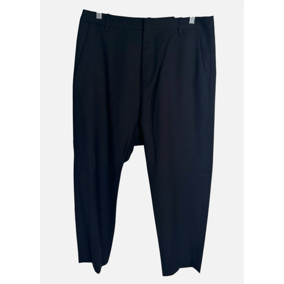 NEW! Nili Lotan 4 PARIS Dress Pants $495 Drop Crotch Slouchy Trousers Crop Black - Picture 2 of 10